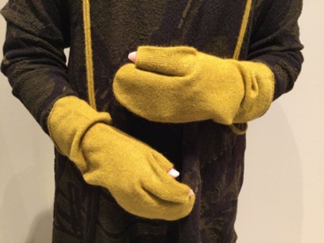 ババグーリ未使用　ポッサムカシミヤシルクのニット　手袋付き　ヨーガンレール