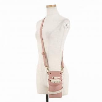 シエーナ ピンク×アイボリー 4〜6丁入れ シザーケース グローブホルダー付き