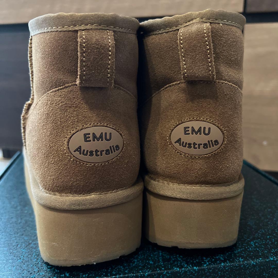 ☆美品 EMU ムートンブーツ　ショート丈　厚底 25cm US8 チェスナット