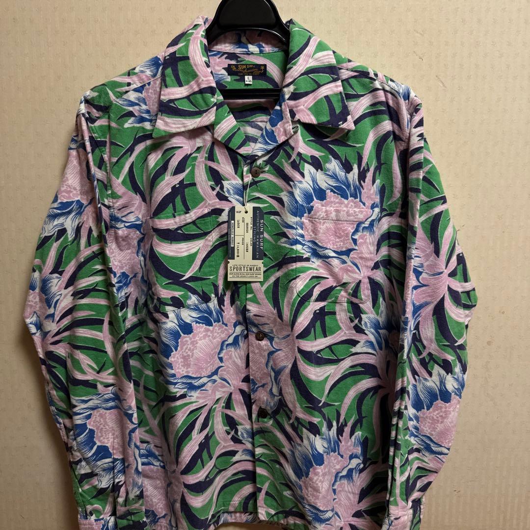 SUN SURF アロハシャツ ネルシャツ 新品 L