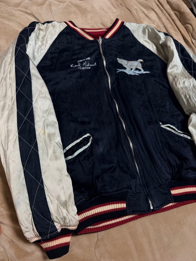 ２面用 Karl Helmut 別珍 鹿 スカジャン サテン vintage