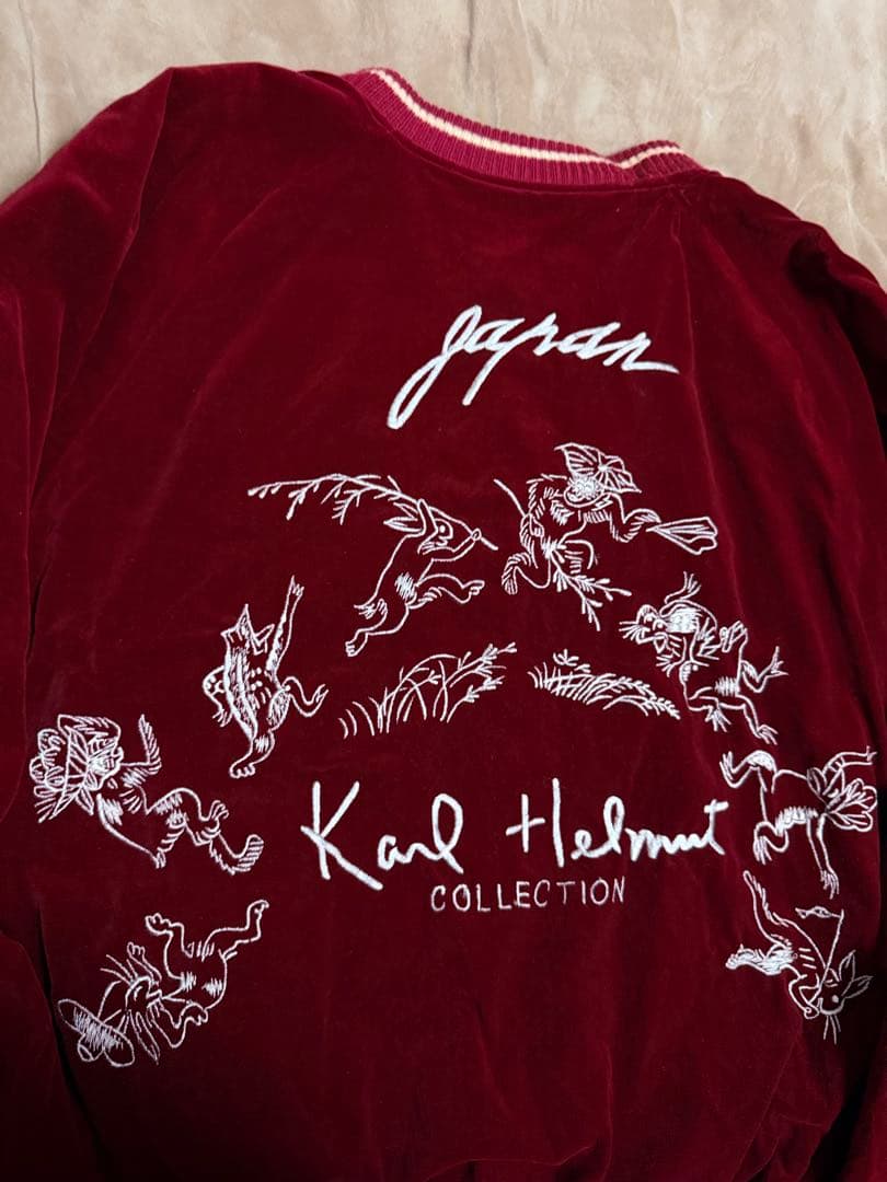 ２面用 Karl Helmut 別珍 鹿 スカジャン サテン vintage