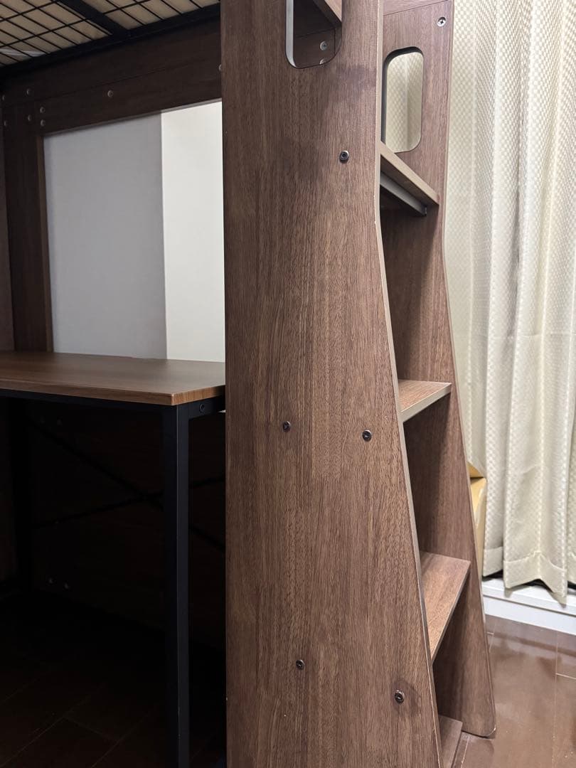 【引き取り希望】Ashby ブラウン ロフトベッド ハイタイプ デスク付き