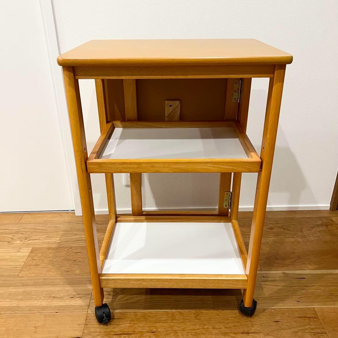 キッチンワゴン キャスター付き サイドテーブル 折りたたみ 棚 ラック 収納