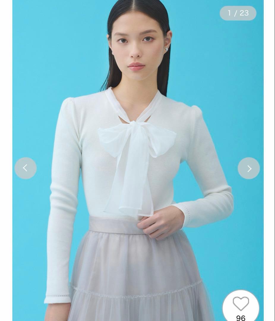 新品未使用 CELFORD☆シルクブレンドボウタイニットプルオーバー