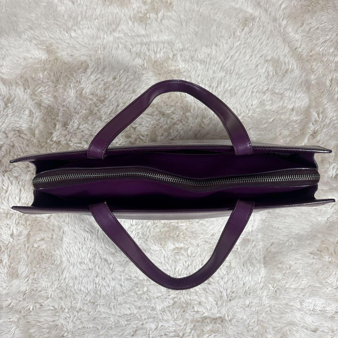 PRADA プラダ トートバッグ ビジネスバック レザー パープル A4 可