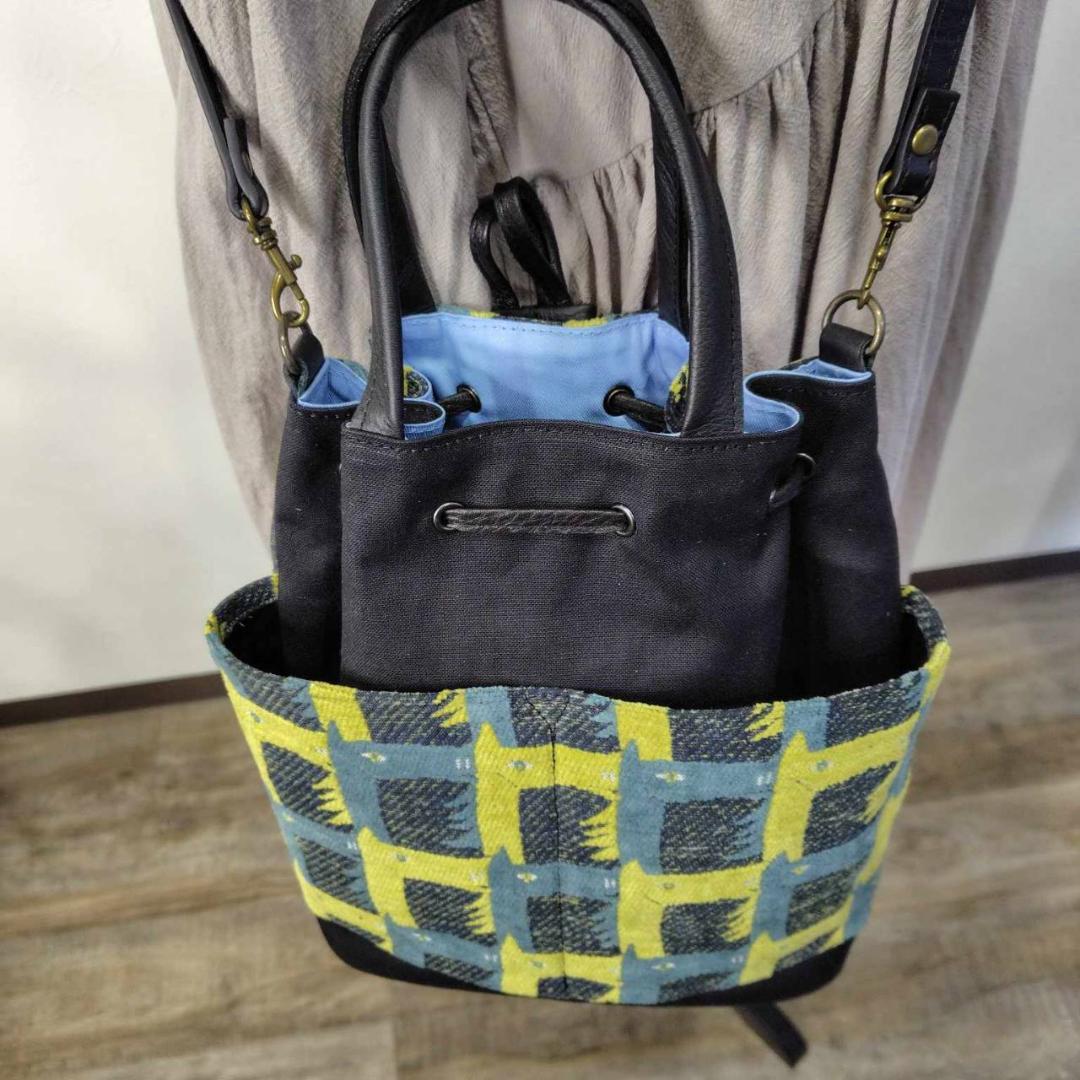 ピュウチャン様　/thoroughbredサラブレットネイビー/巾着Lサイズ