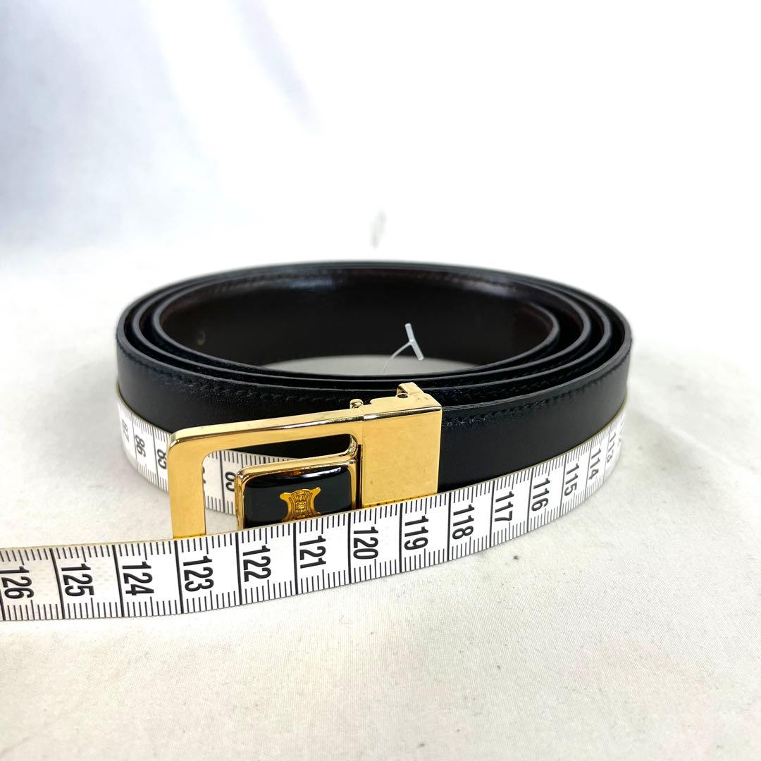 CELINE セリーヌ ベルト トリオンフ ゴールド バックル レザー ブラック