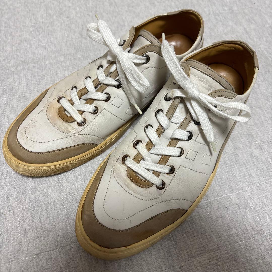 HERMES エルメス スニーカー レザー　ホワイト 42