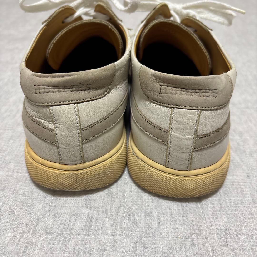 HERMES エルメス スニーカー レザー　ホワイト 42