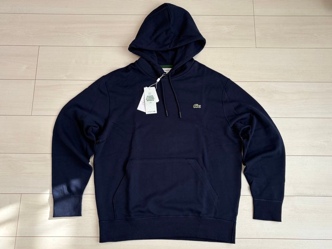 未使用)ラコステ プレミアムスウェットフーディー メンズ サイズ5/L ネイビー