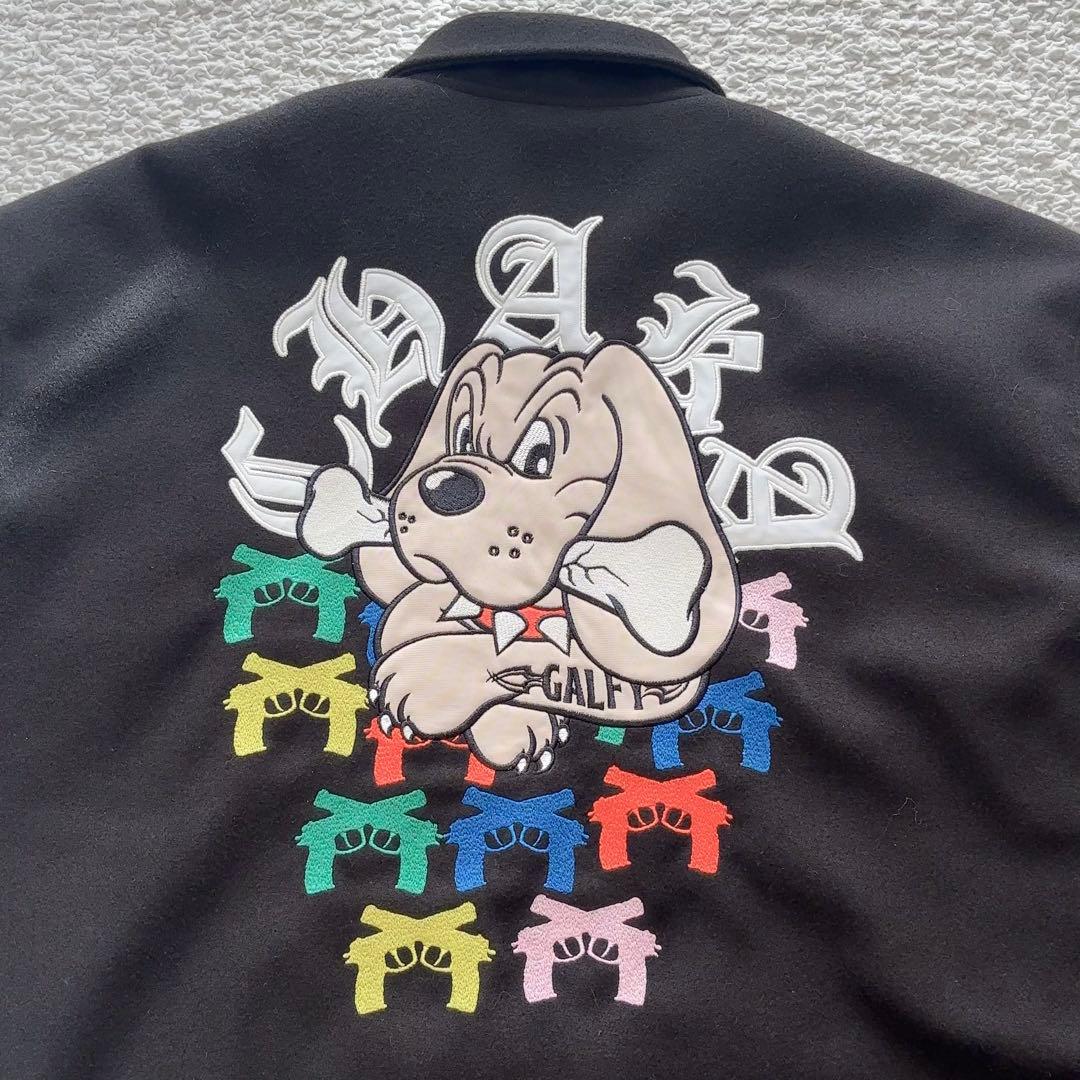 ガルフィ XL スタジャン チャカパッチ 刺繍 黒 レザー レオパード柄 大型犬