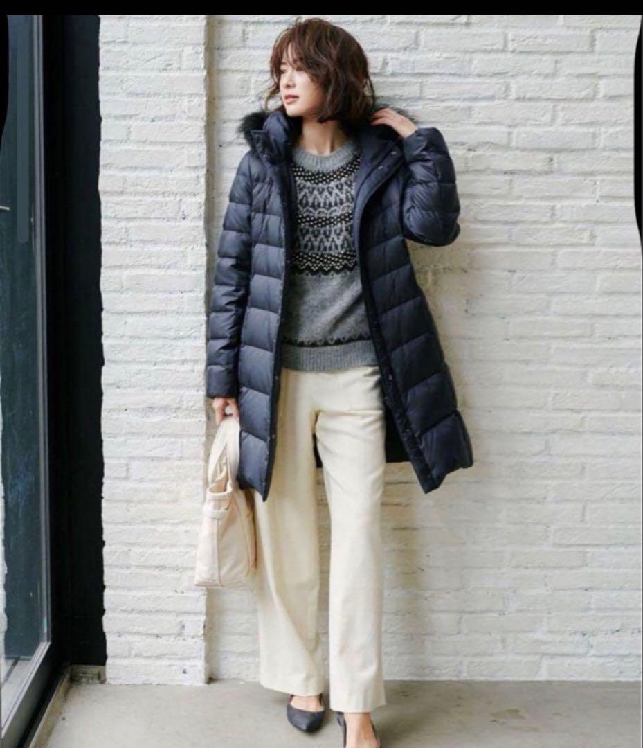 23区　シレータフタ　ダウンコート　サイズ 40 ファー付き　ネイビー