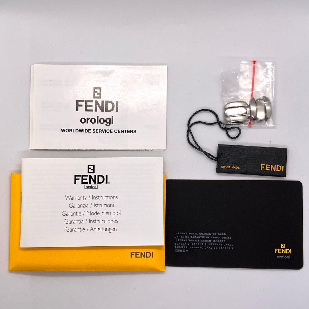 フェンディ ステンレスベルト ピンク文字盤 クォーツ腕時計 保証書純正箱付 稼働