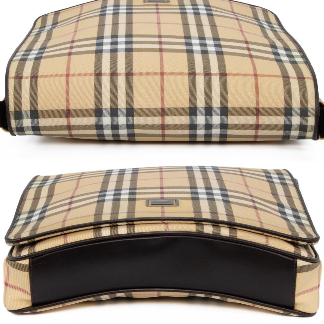 本物 バーバリー ショルダーバッグ メンズ レディース 茶色 斜め掛け チェック