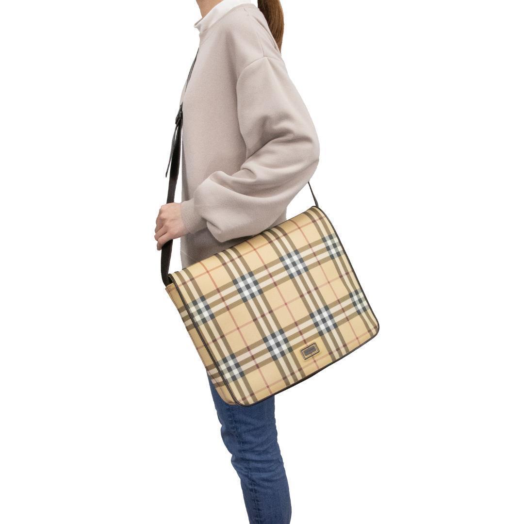 本物 バーバリー ショルダーバッグ メンズ レディース 茶色 斜め掛け チェック