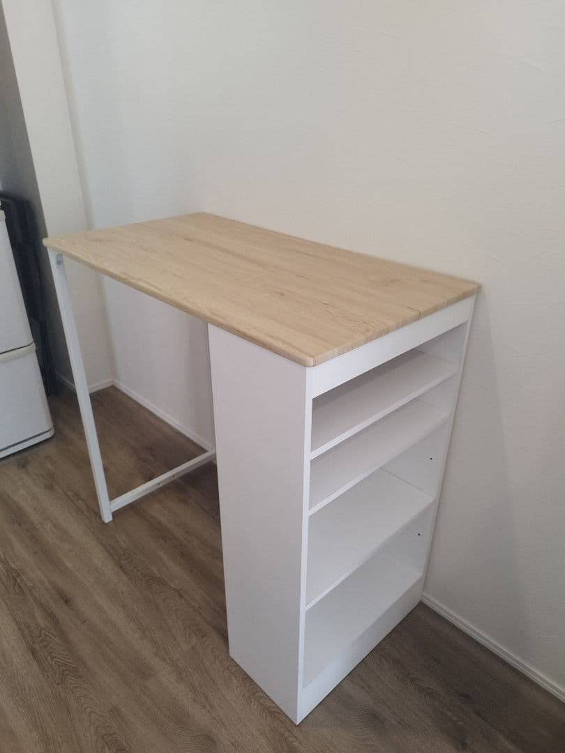 【美品】カウンターテーブル（チェア付）　白色