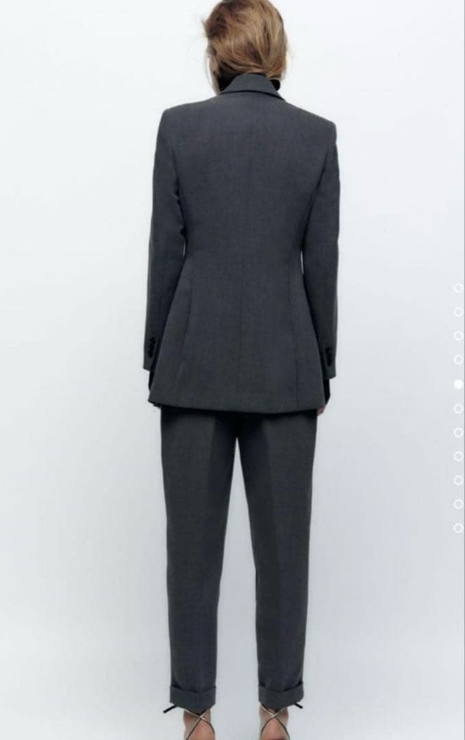 ZARA ダブルブレストスーツ　セットアップ　グレー