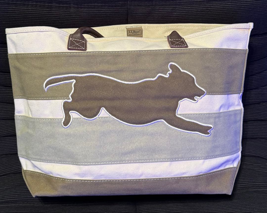 90s エルエルビーン レザーハンドル キャンパス トートバッグ　XL