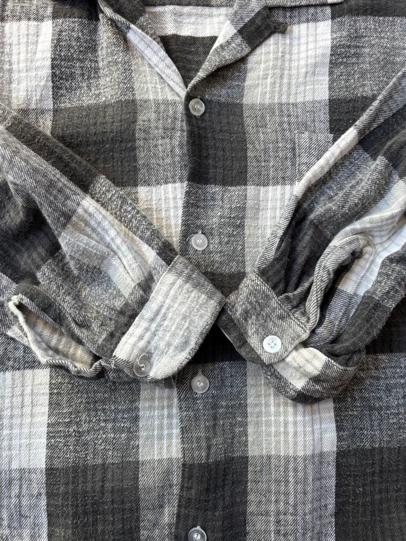 50s 60s オンブレ ブロックチェック フランネルシャツ XL