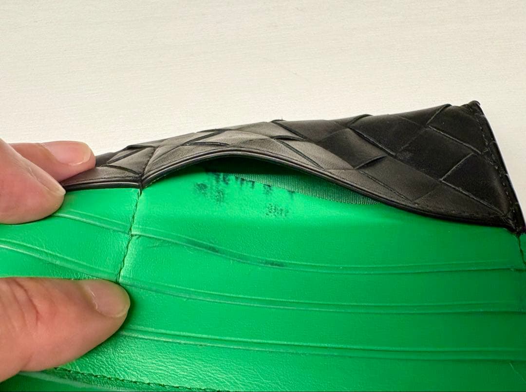 BOTTEGA VENETA バイカラー 長財布 ボッテガグリーン