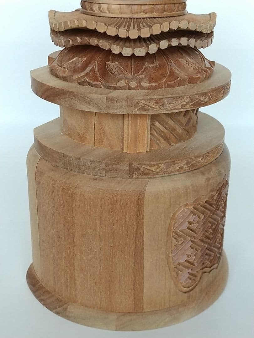 台座のみ 立像用【大】#492 背切 円型 ◆白檀 木彫 仏像付属品