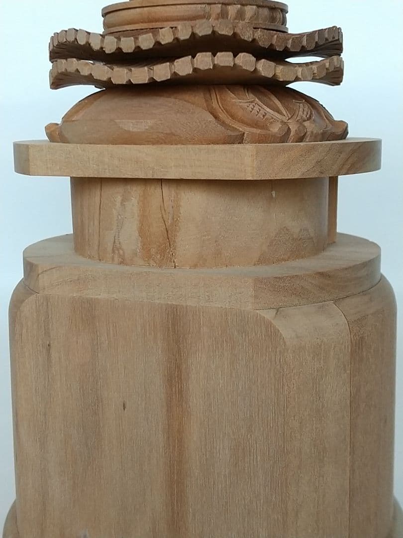 台座のみ 立像用【大】#492 背切 円型 ◆白檀 木彫 仏像付属品