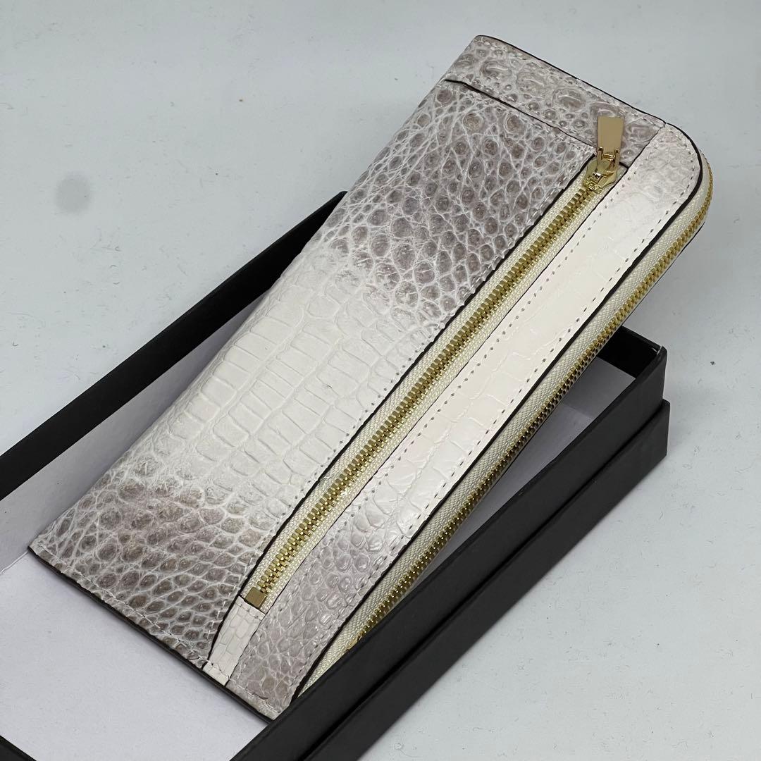 新品　ヒマラヤクロコダイル　Ｌ型　長財布