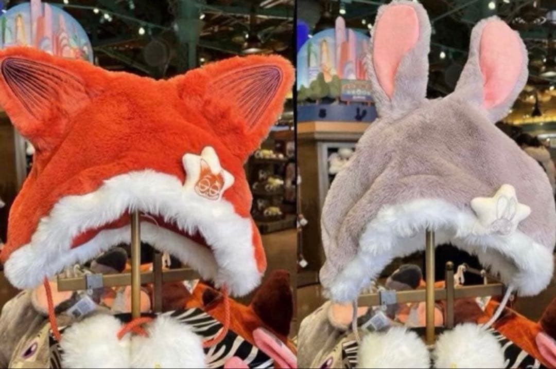 上海ディズニー 限定ズートピア ニック ジュディ ファンキャップ 帽子2点