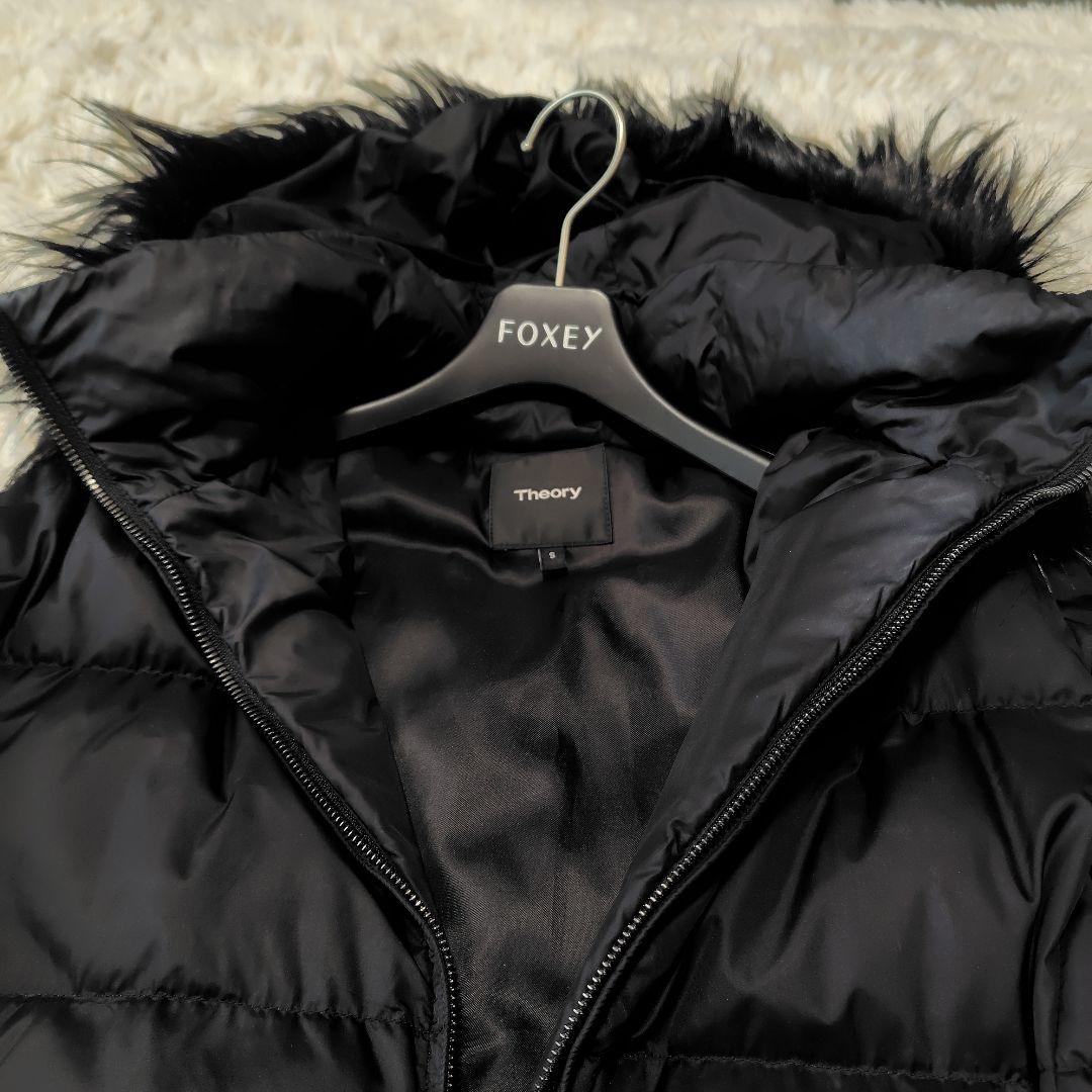 【美品♡定価6.4万】現行セオリー　フーデッドダウンコート　黒　ファー