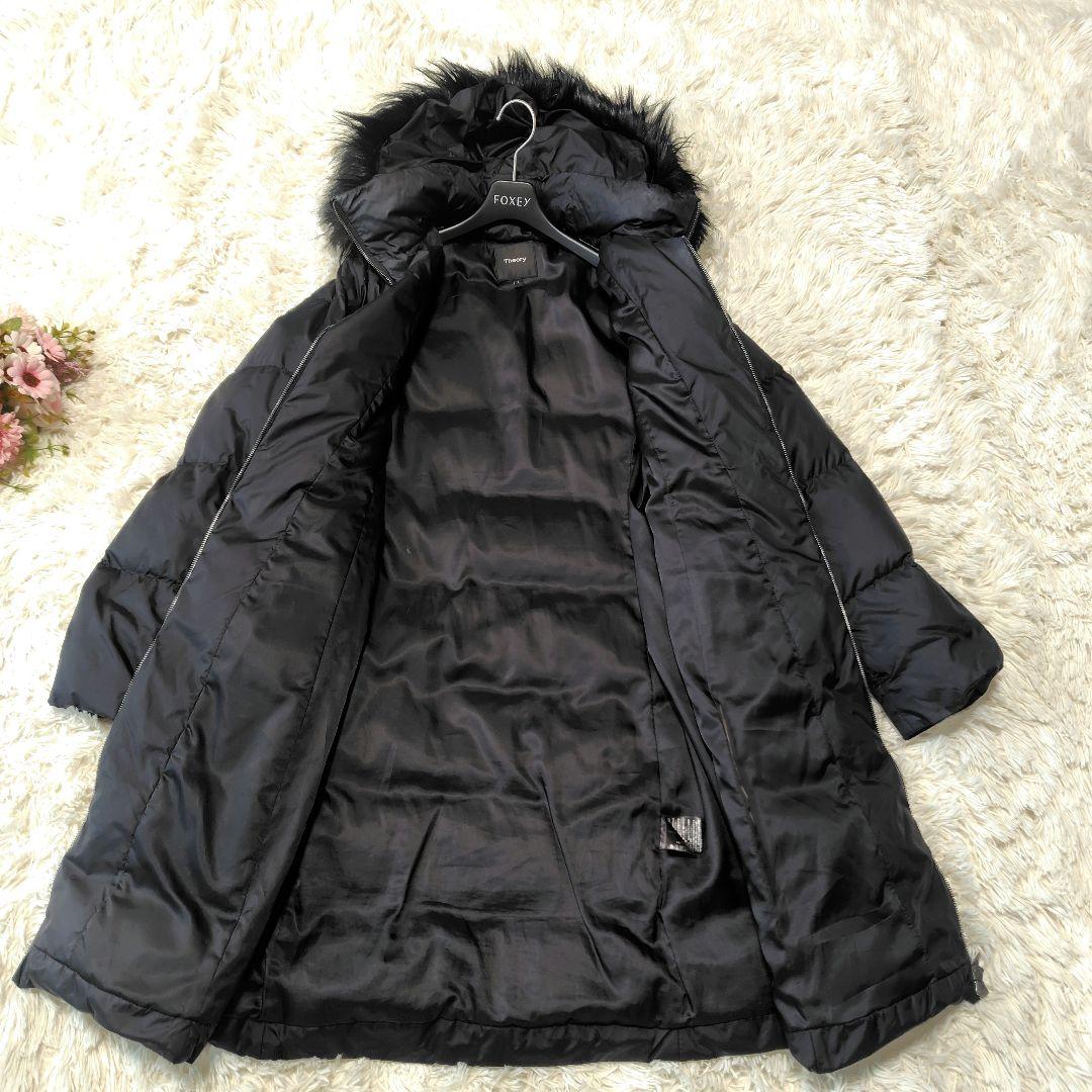 【美品♡定価6.4万】現行セオリー　フーデッドダウンコート　黒　ファー