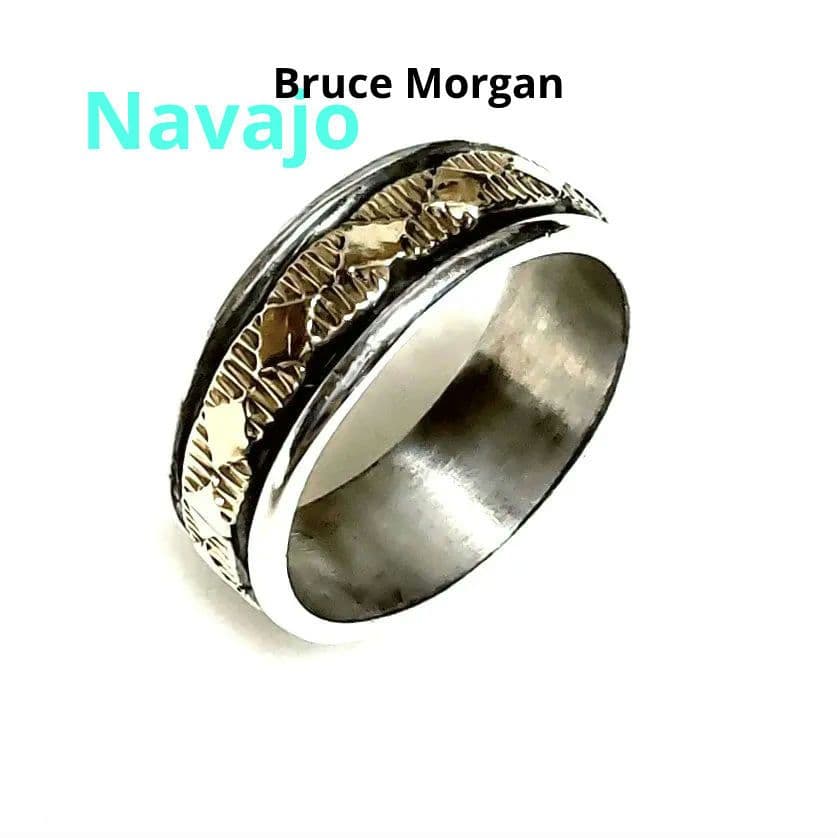 お安く♡ナバホ族♡ブルース・モーガン♡シルバー&14K♡リング