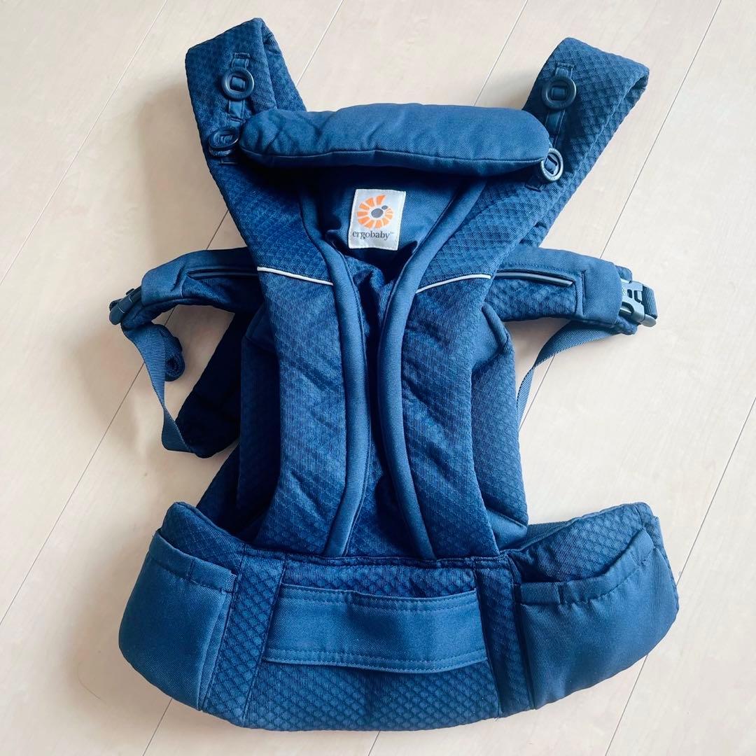 【美品】エルゴベビー オムニブリーズ 抱っこ紐 ミッドナイトブルー ネイビー