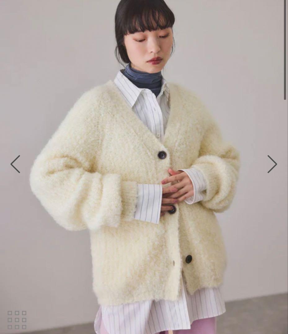 ADAM ET ROPÉ FEMME モヘヤウールニットカーディガンブルゾン