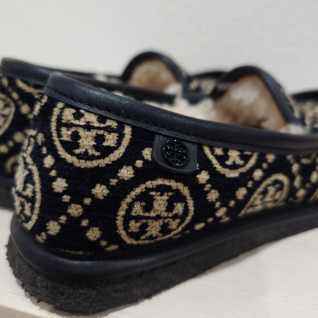 【レア商品】TORY BURCHトリーバーチ　ボアハーフレザーローファー