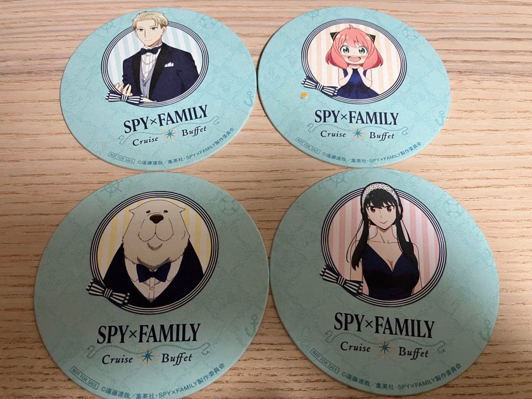 SPY×FAMILY CRUISE BUFFET 厚紙コースター　4種セット