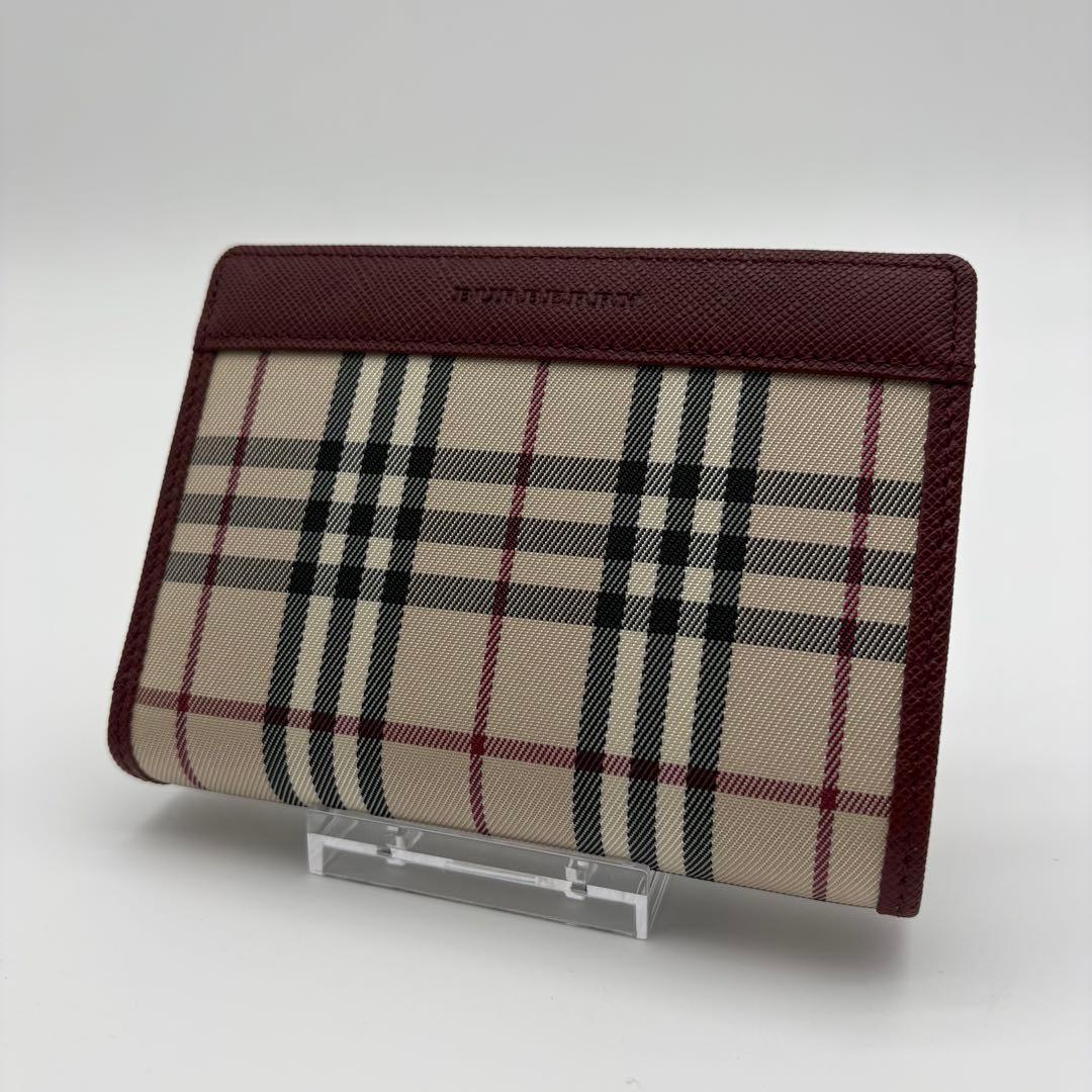 未使用級　バーバリー　ノバチェック　がま口財布　二つ折り財布