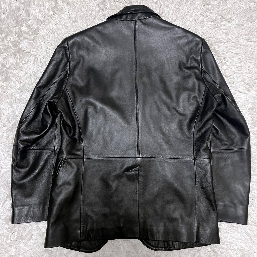 【美品】santafe サンタフェ 編み込み ラムレザージャケット テーラード