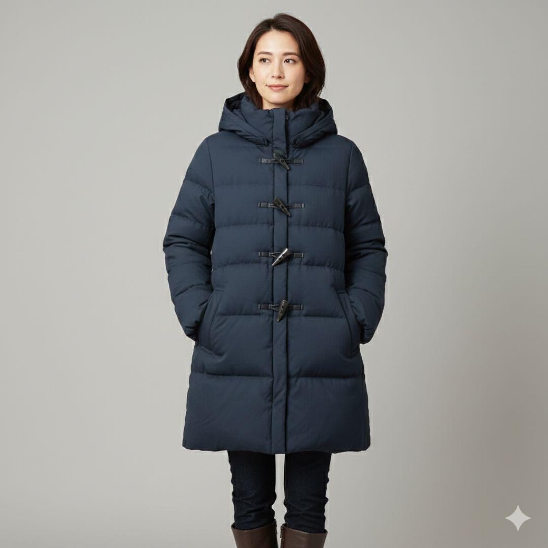 【23区】近年モデル　ダッフルダウンコート　2way ネイビー　38