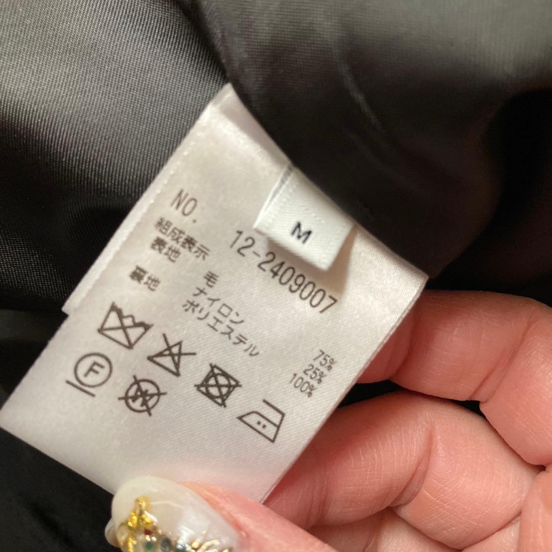 美品 PLST プラステ マンテコ ノーカラーハーフコート 黒 M