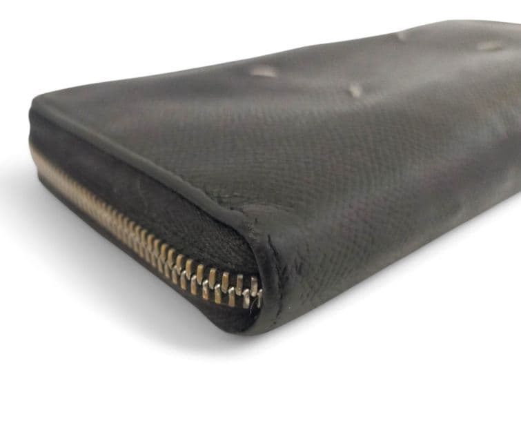 マルジェラ　長財布　ラウンド　ファスナー ステッチ　L字　ブラック　レザー