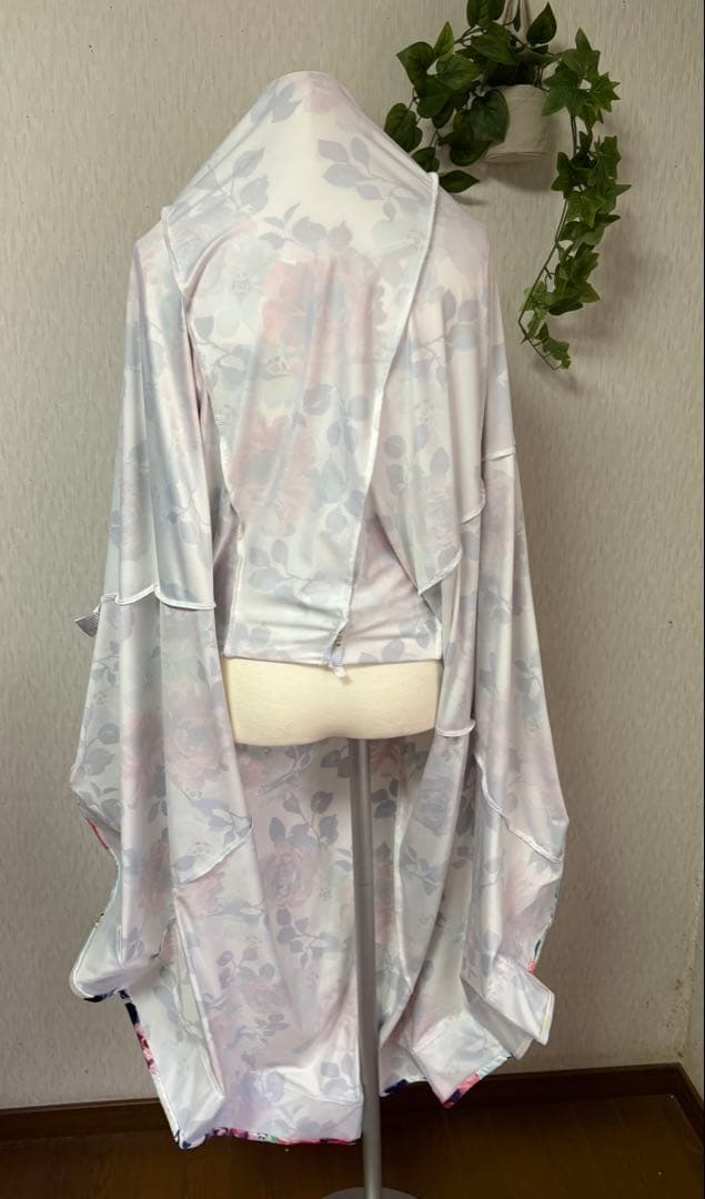 まーちゃん⭐︎花柄 七分袖 ロングドレス MLサイズ 新品