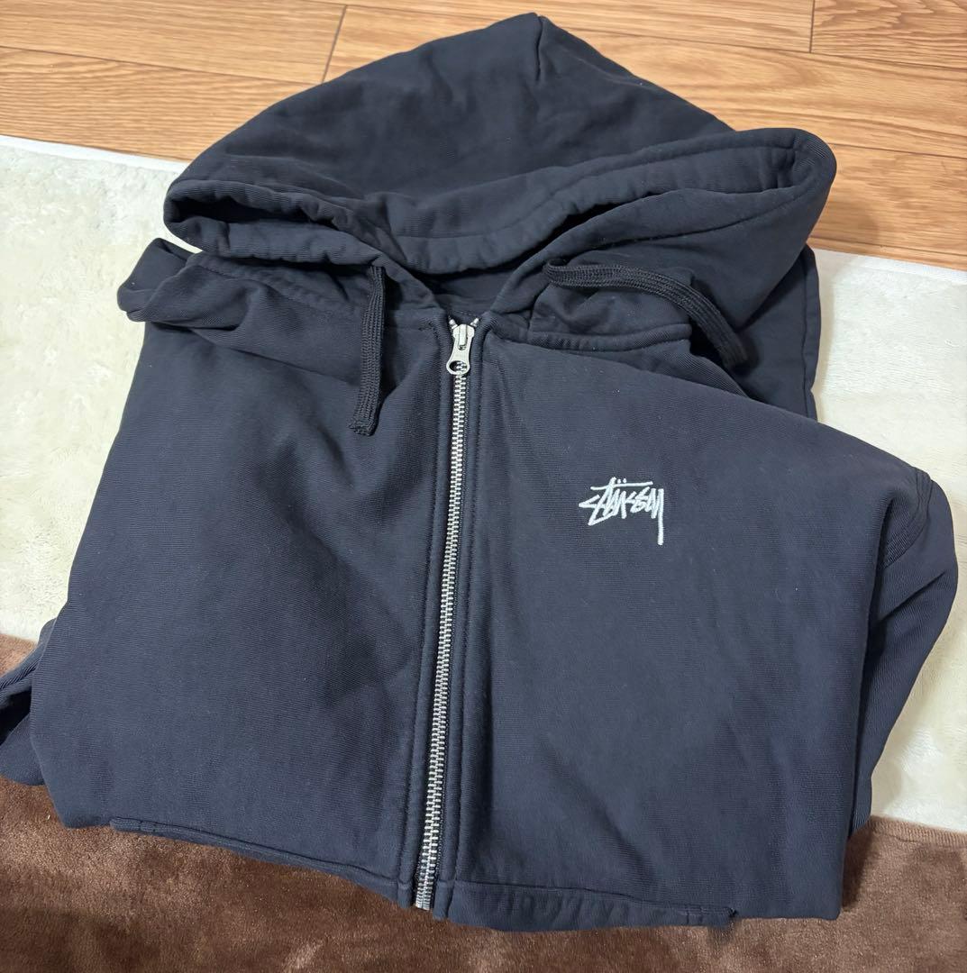 ロ*ー様 STUSSY STOCK LOGO ZIP HOODIE ブラック