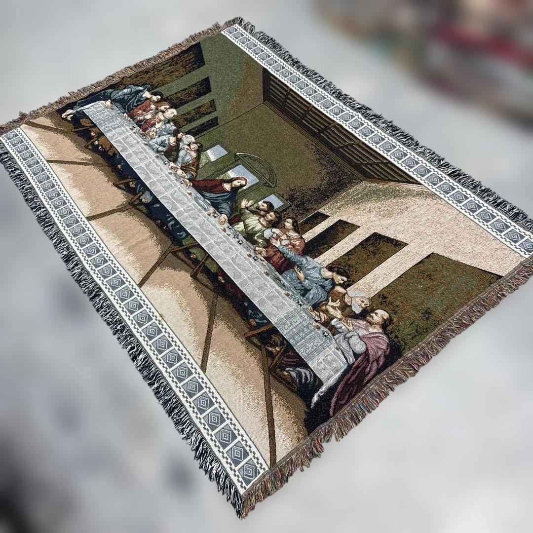 最後の晩餐　マルチカバー　ソファーカバー　ヴィンテージラグ　133x187