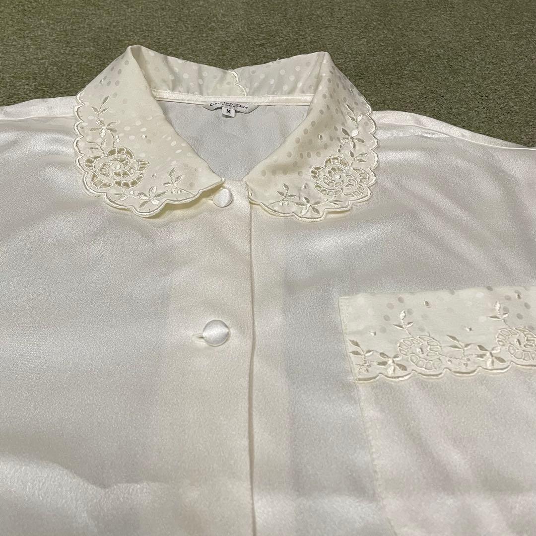Christian Dior サテンパジャマ Mサイズ アイボリー