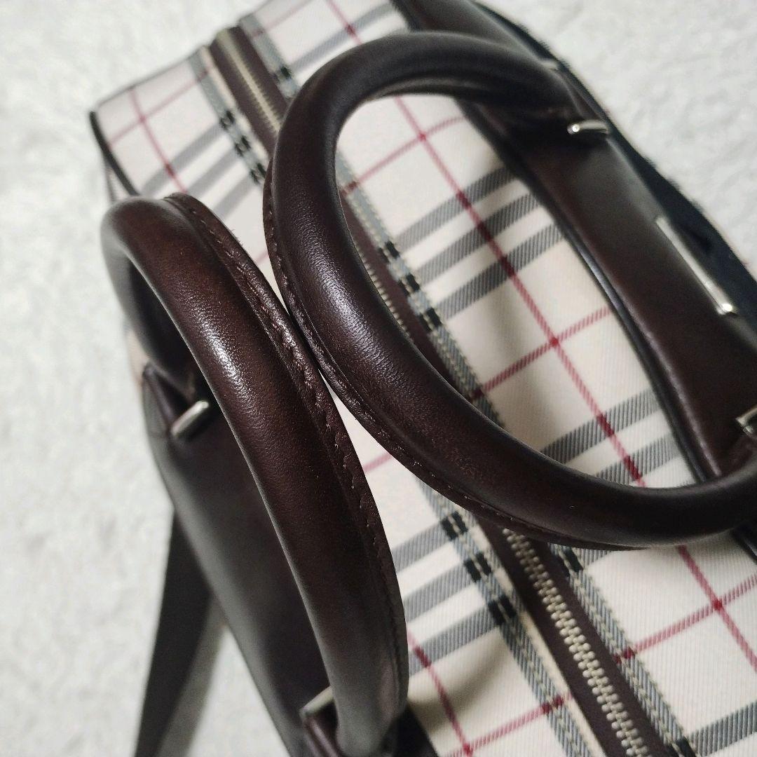 【美品】大容量 Burberry ノバチェック ボストンバッグ　2WAY レザー