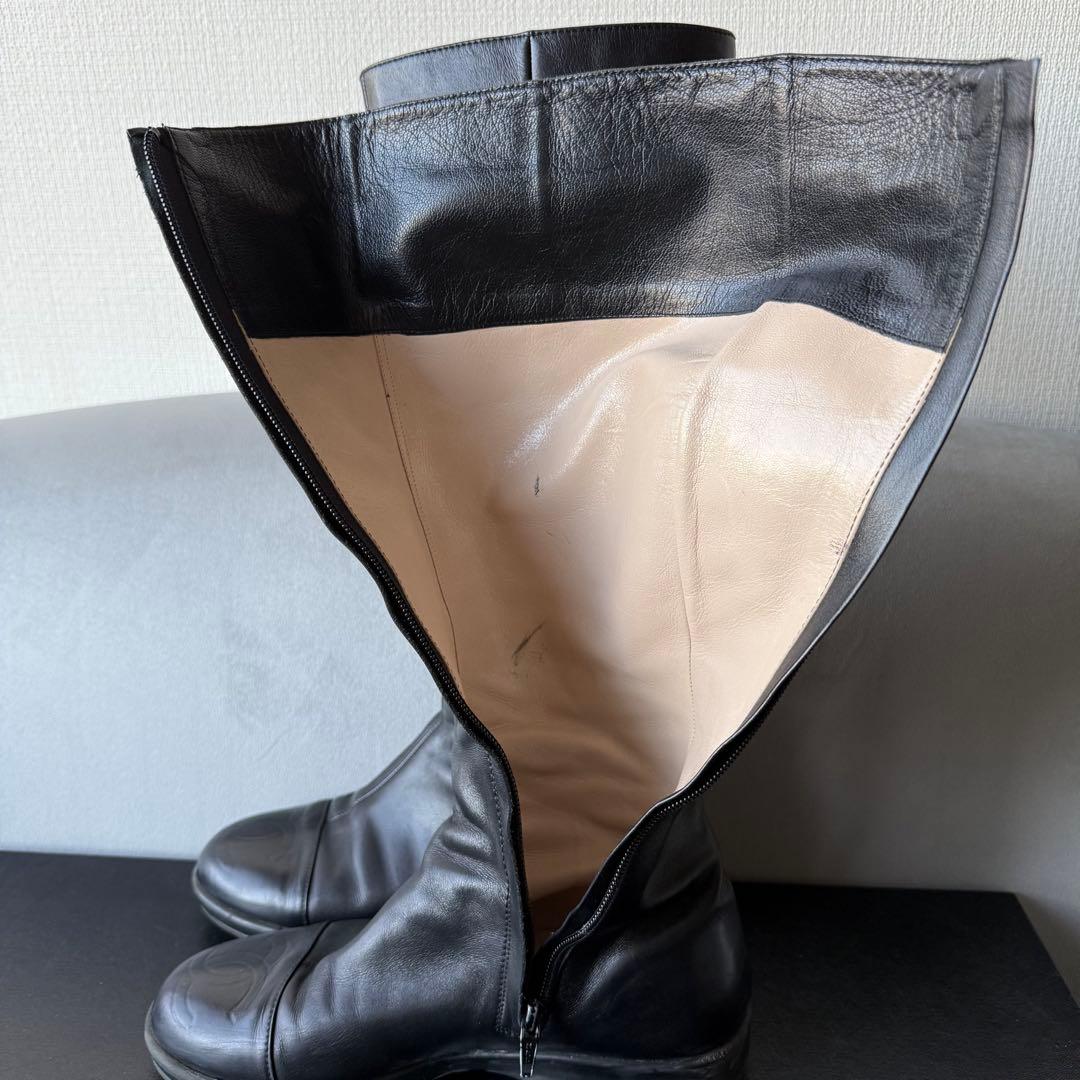 シャネル ロングブーツ ブラック ココマーク レザー 36 23cm