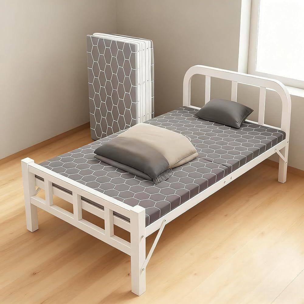 TUIYIDUO 折りたたみ簡易ベッド(ホワイト, 190x70x37.5cm)