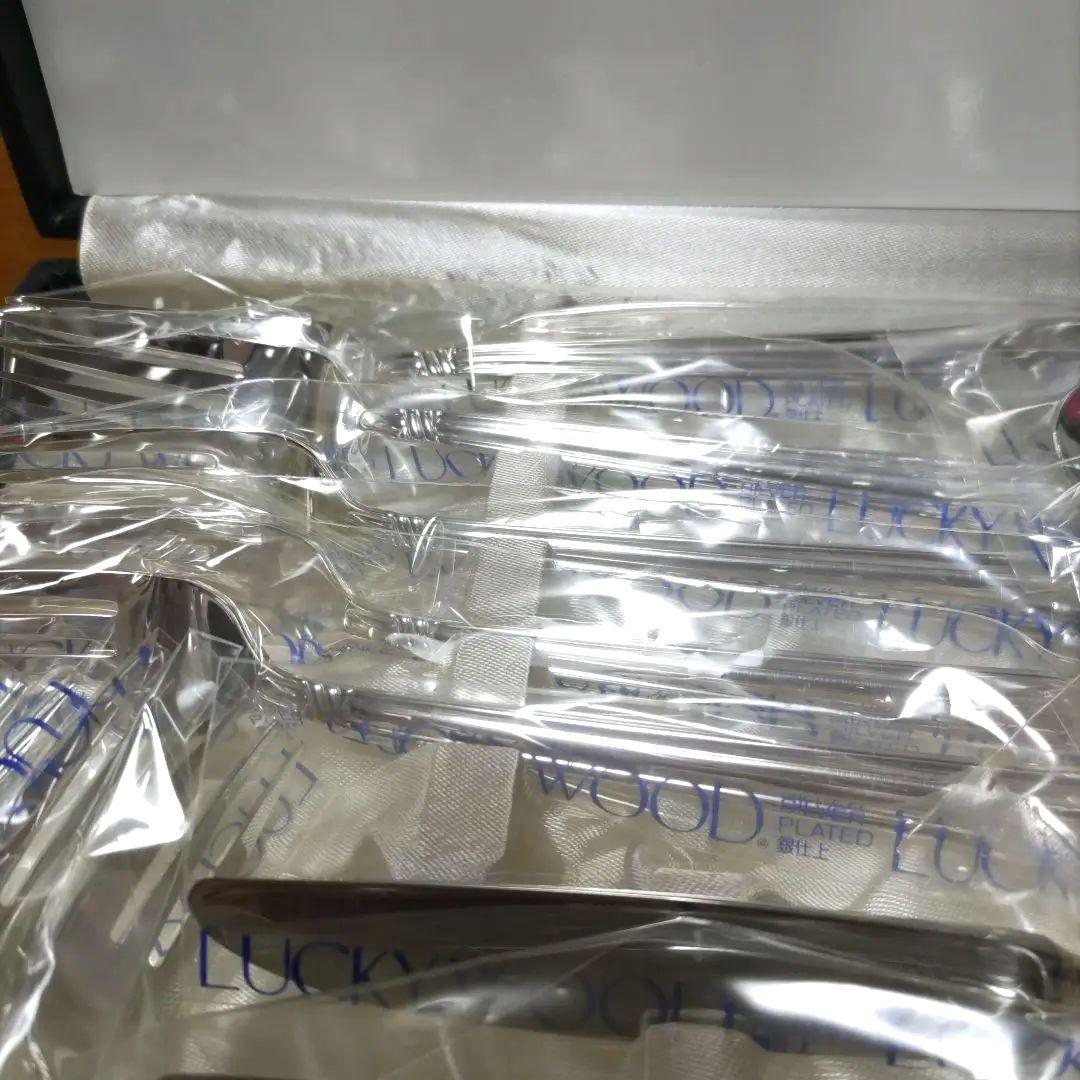 ととろLUCKYWOOD カトラリーセット 日本製、銀仕上げ25本