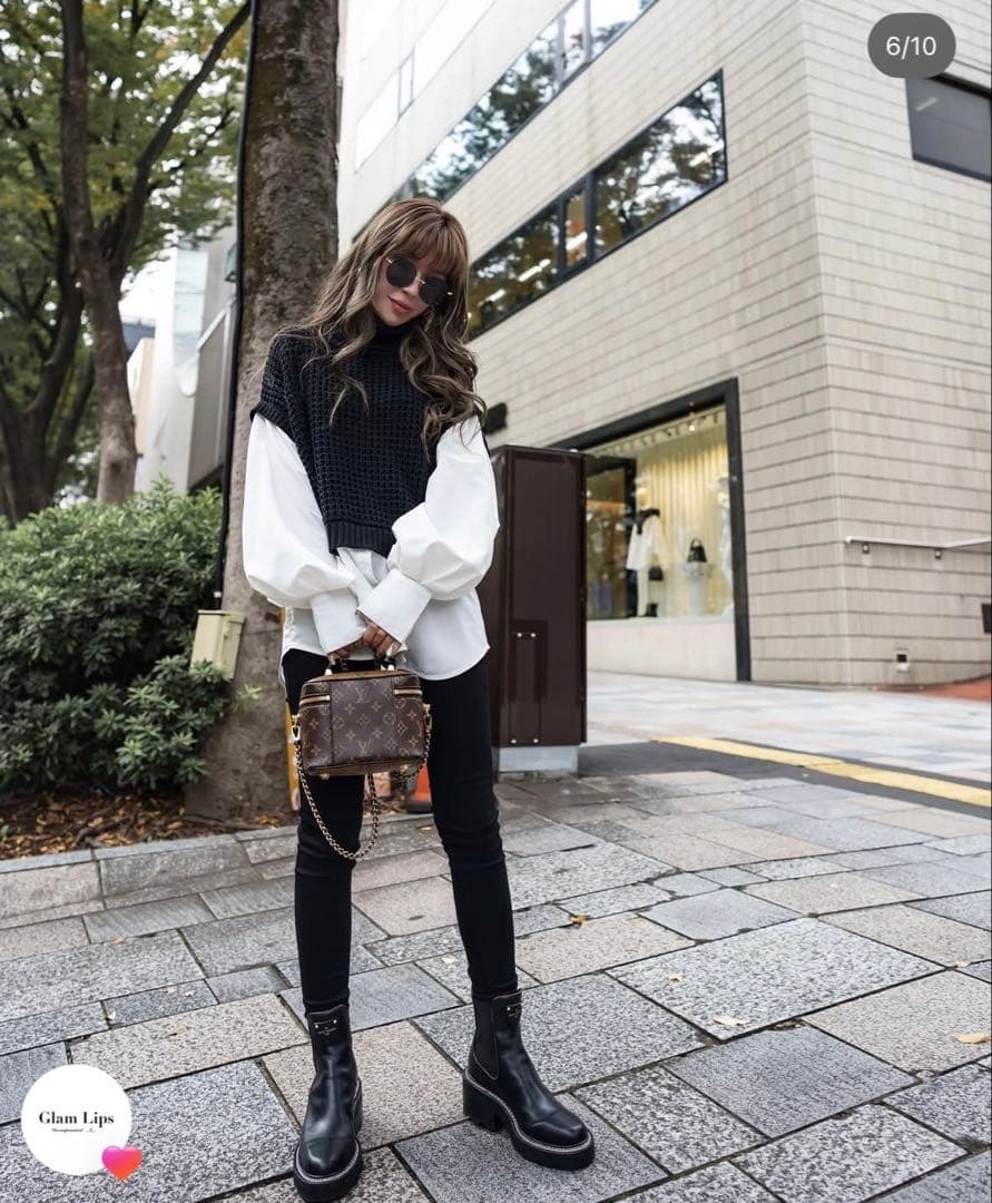 グラムリップス　レイヤードニット